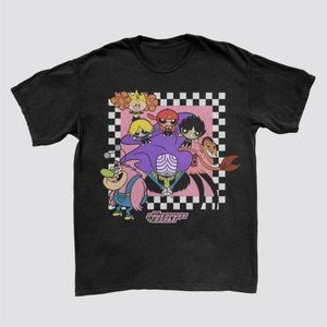 Cartoon Network Powder Puff Girls Graphic Print Short Sleeve T Shirt Black M